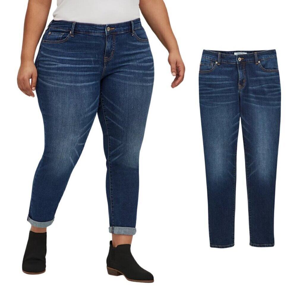 Torrid Boyfriend Straight Vintage Stretch Mid-Rise Jean 16R Slim Blue Jeans